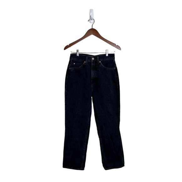 Denim forum the pin up‎ super high straight 28L black denim organic cotton sz 27 - Picture 1 of 8